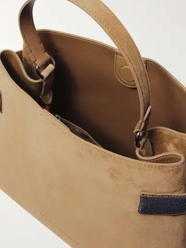Brunello Cucinelli Bead-embellished Suede Shoulder Bag | Thumbnail 5 Brunello Cucinelli Bead-embellished Suede Shoulder Bag | Thumbnail 5