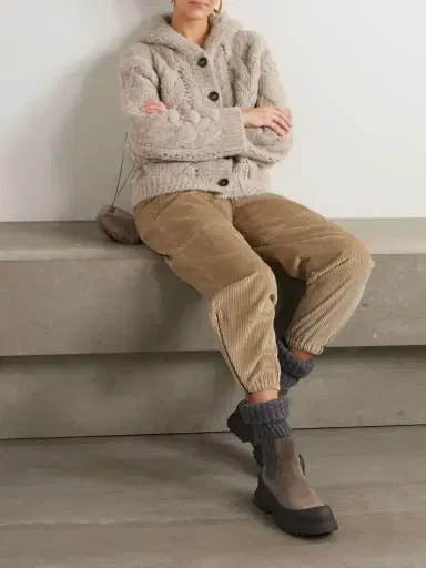 Brunello Cucinelli Hooded Cable-knit Alpaca-blend Cardigan | Thumbnail 2 Brunello Cucinelli Hooded Cable-knit Alpaca-blend Cardigan | Thumbnail 2