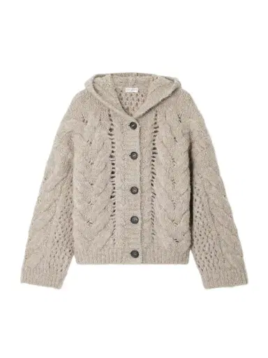 Brunello Cucinelli Hooded Cable-knit Alpaca-blend Cardigan | Thumbnail 1 Brunello Cucinelli Hooded Cable-knit Alpaca-blend Cardigan | Thumbnail 1