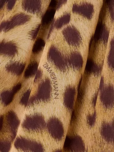Zimmermann Crush Tie-neck Pleated Leopard-print Crepe De Chine Midi Dress | Thumbnail 4 Zimmermann Crush Tie-neck Pleated Leopard-print Crepe De Chine Midi Dress | Thumbnail 4