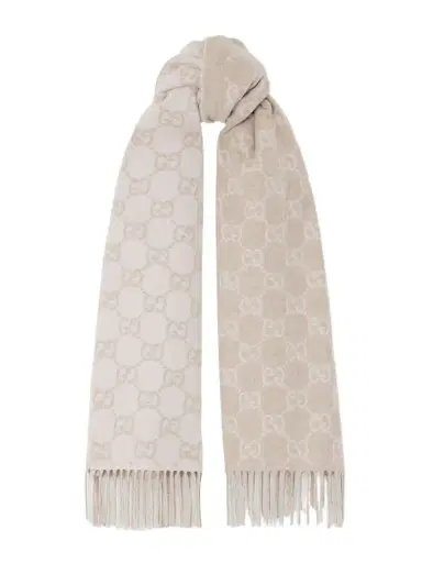 Gucci Fringed Jacquard-knit Cashmere Scarf | Thumbnail 1 Gucci Fringed Jacquard-knit Cashmere Scarf | Thumbnail 1