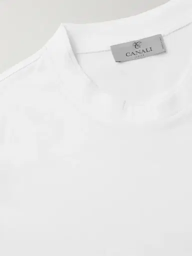 Canali Slim-Fit Mercerised Cotton-Jersey T-Shirt - Men | Thumbnail 5 Canali Slim-Fit Mercerised Cotton-Jersey T-Shirt - Men | Thumbnail 5