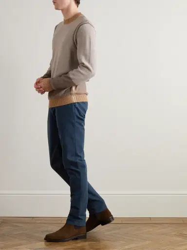 Loro Piana Pantaflat Slim-Fit Pleated Stretch-Cotton Trousers - Men | Thumbnail 2 Loro Piana Pantaflat Slim-Fit Pleated Stretch-Cotton Trousers - Men | Thumbnail 2