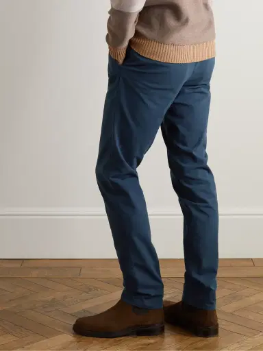 Loro Piana Pantaflat Slim-Fit Pleated Stretch-Cotton Trousers - Men | Thumbnail 3 Loro Piana Pantaflat Slim-Fit Pleated Stretch-Cotton Trousers - Men | Thumbnail 3
