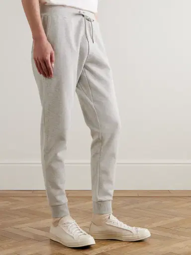 Polo Ralph Lauren Slim-Fit Mélange Tapered Jersey Sweatpants - Men | Thumbnail 3 Polo Ralph Lauren Slim-Fit Mélange Tapered Jersey Sweatpants - Men | Thumbnail 3