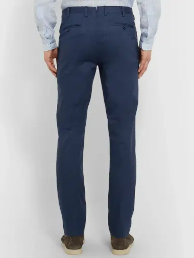 Loro Piana Navy Slim-Fit Stretch-Cotton Twill Trousers - Men | Thumbnail 4 Loro Piana Navy Slim-Fit Stretch-Cotton Twill Trousers - Men | Thumbnail 4