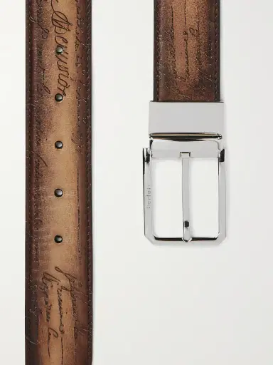 Berluti Versatile 3.5cm Scritto Reversible Venezia Leather Belt - Men | Thumbnail 4 Berluti Versatile 3.5cm Scritto Reversible Venezia Leather Belt - Men | Thumbnail 4