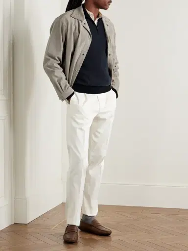 Loro Piana Roadster Striped Cashmere Half-Zip Sweater - Men | Thumbnail 2 Loro Piana Roadster Striped Cashmere Half-Zip Sweater - Men | Thumbnail 2