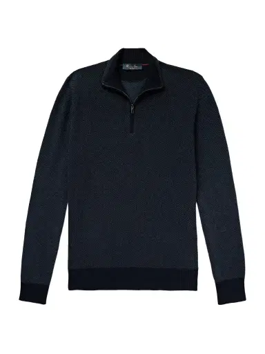 Loro Piana Roadster Striped Cashmere Half-Zip Sweater - Men | Thumbnail 1 Loro Piana Roadster Striped Cashmere Half-Zip Sweater - Men | Thumbnail 1