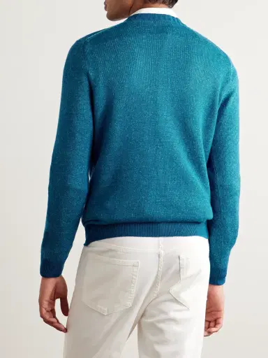 Loro Piana Slim-Fit Mélange Linen, Cashmere and Silk-Blend Sweater - Men | Thumbnail 3 Loro Piana Slim-Fit Mélange Linen, Cashmere and Silk-Blend Sweater - Men | Thumbnail 3