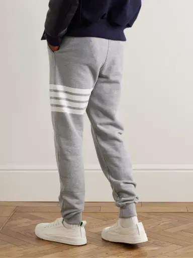 Thom Browne Tapered Striped Cotton-Jersey Sweatpants - Men | Thumbnail 3 Thom Browne Tapered Striped Cotton-Jersey Sweatpants - Men | Thumbnail 3