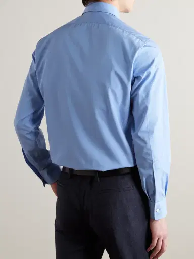 Charvet Blue Cotton Shirt - Men | Thumbnail 3 Charvet Blue Cotton Shirt - Men | Thumbnail 3