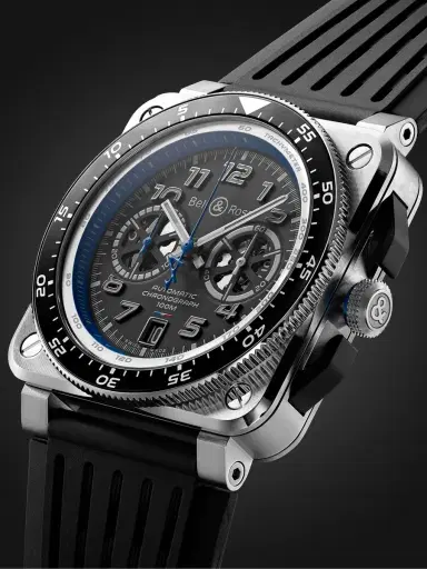Bell & Ross Alpine F1 Team BR 03-94 Limited Edition Automatic Chronograph 42mm Stainless Steel and Rubber Watch, Ref. No. BR0394-A521/SRB - Men | Thumbnail 3 Bell & Ross Alpine F1 Team BR 03-94 Limited Edition Automatic Chronograph 42mm Stainless Steel and Rubber Watch, Ref. No. BR0394-A521/SRB - Men | Thumbnail 3