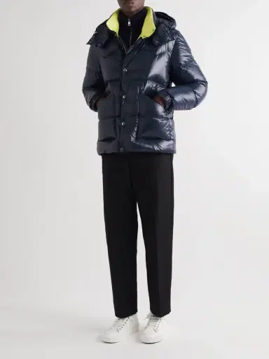 Moncler Coutard Quilted Glossed-Shell Hooded Down Jacket - Men | Thumbnail 2 Moncler Coutard Quilted Glossed-Shell Hooded Down Jacket - Men | Thumbnail 2