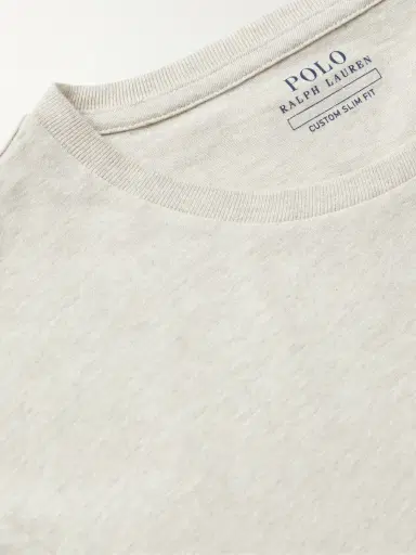 Polo Ralph Lauren Slim-Fit Logo-Embroidered Mélange Cotton-Jersey T-Shirt - Men | Thumbnail 4 Polo Ralph Lauren Slim-Fit Logo-Embroidered Mélange Cotton-Jersey T-Shirt - Men | Thumbnail 4