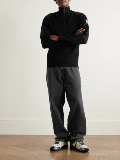 Canada Goose Stormont Slim-Fit CORDURA-Trimmed Merino Wool Half-Zip Sweater - Men | Thumbnail 2 Canada Goose Stormont Slim-Fit CORDURA-Trimmed Merino Wool Half-Zip Sweater - Men | Thumbnail 2