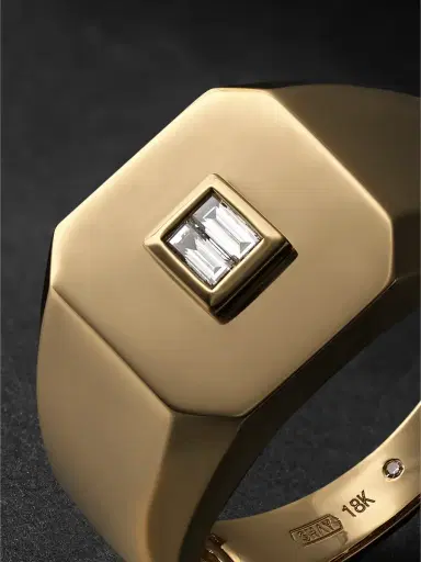 SHAY 18-Karat Gold Diamond Signet Ring - Men | Thumbnail 4 SHAY 18-Karat Gold Diamond Signet Ring - Men | Thumbnail 4