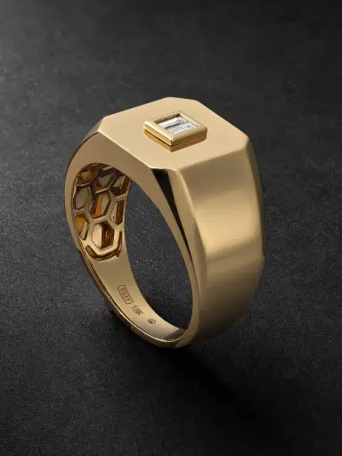 SHAY 18-Karat Gold Diamond Signet Ring - Men | Thumbnail 1 SHAY 18-Karat Gold Diamond Signet Ring - Men | Thumbnail 1