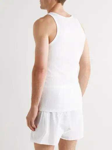 Tom Ford Ribbed Cotton and Modal-Blend Tank Top - Men | Thumbnail 3 Tom Ford Ribbed Cotton and Modal-Blend Tank Top - Men | Thumbnail 3