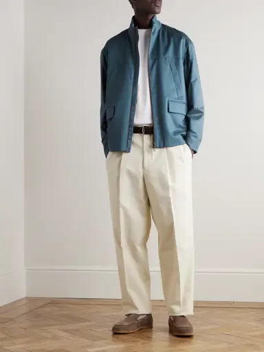 Loro Piana Padded Silk-Twill Bomber Jacket - Men | Thumbnail 2 Loro Piana Padded Silk-Twill Bomber Jacket - Men | Thumbnail 2