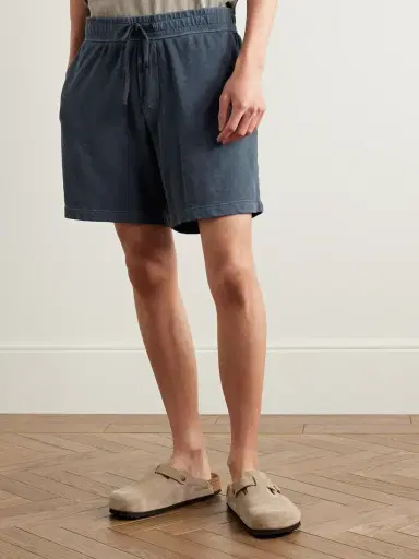 James Perse Straight-Leg Mélange Cotton-Jersey Drawstring Shorts - Men | Thumbnail 3 James Perse Straight-Leg Mélange Cotton-Jersey Drawstring Shorts - Men | Thumbnail 3