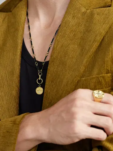 Foundrae Dream 18-Karat Gold, Diamond and Onyx Necklace - Men | Thumbnail 2 Foundrae Dream 18-Karat Gold, Diamond and Onyx Necklace - Men | Thumbnail 2