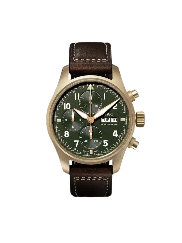 Pilot's Spitfire Automatic Chronograph 41mm Bronze and Leather Watch, Ref. No. IW387902 - Men Pilot's Spitfire Automatic Chronograph 41mm Bronze and Leather Watch, Ref. No. IW387902 - Men