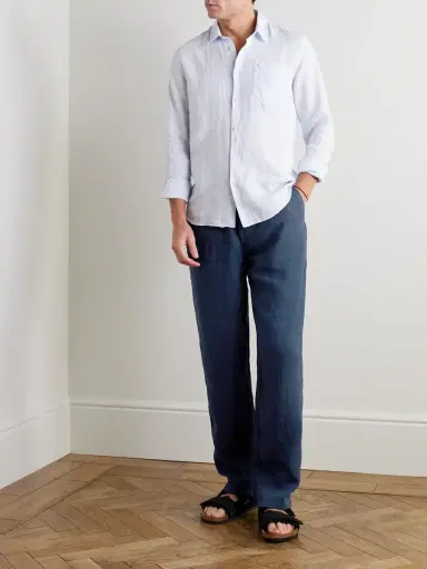 Vilebrequin Pacha Wide-Leg Linen Drawstring Trousers - Men | Thumbnail 2 Vilebrequin Pacha Wide-Leg Linen Drawstring Trousers - Men | Thumbnail 2