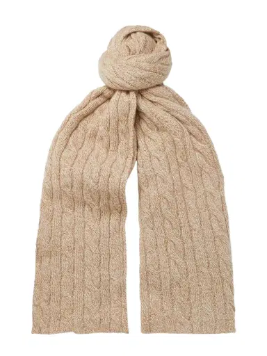 Loro Piana Cable-Knit Baby Cashmere Scarf - Men | Thumbnail 1 Loro Piana Cable-Knit Baby Cashmere Scarf - Men | Thumbnail 1