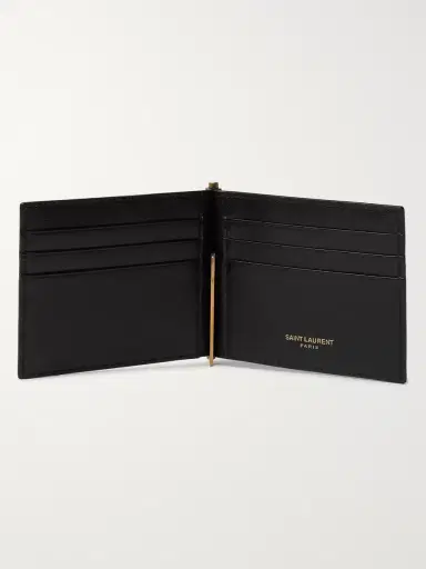 Saint Laurent Logo-Appliquéd Leather Billfold Wallet with Money Clip - Men | Thumbnail 4 Saint Laurent Logo-Appliquéd Leather Billfold Wallet with Money Clip - Men | Thumbnail 4