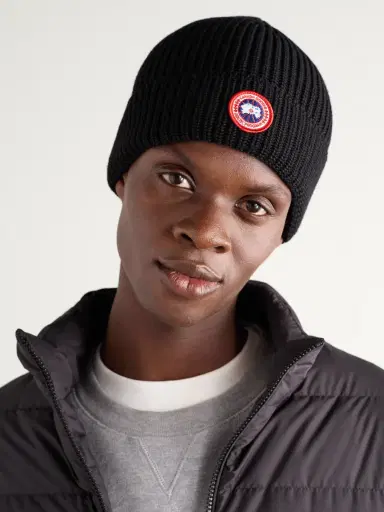 Canada Goose Logo-Appliquéd Ribbed Merino Wool Beanie - Men | Thumbnail 2 Canada Goose Logo-Appliquéd Ribbed Merino Wool Beanie - Men | Thumbnail 2