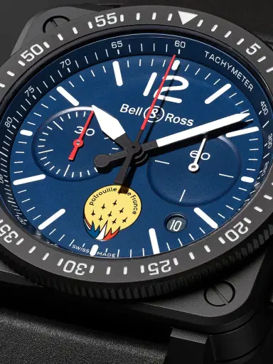 Bell & Ross BR 03-94 Patrouille de France Limited Edition Chronograph Ceramic and Rubber Watch, Ref. No. BR0394-PAF1-CE/SRB - Men | Thumbnail 5 Bell & Ross BR 03-94 Patrouille de France Limited Edition Chronograph Ceramic and Rubber Watch, Ref. No. BR0394-PAF1-CE/SRB - Men | Thumbnail 5
