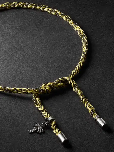 Carolina Bucci Lucky Travel Blackened Gold and Silk Bracelet - Men | Thumbnail 3 Carolina Bucci Lucky Travel Blackened Gold and Silk Bracelet - Men | Thumbnail 3