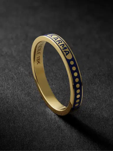 Foundrae Karma 18-Karat Gold and Enamel Ring - Men | Thumbnail 1 Foundrae Karma 18-Karat Gold and Enamel Ring - Men | Thumbnail 1