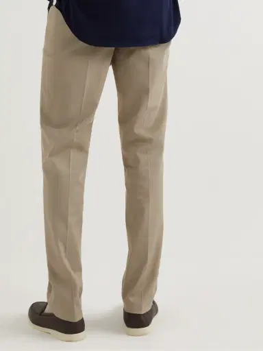 Loro Piana Slim-Fit Tapered Stretch-Cotton Twill Trousers - Men | Thumbnail 3 Loro Piana Slim-Fit Tapered Stretch-Cotton Twill Trousers - Men | Thumbnail 3
