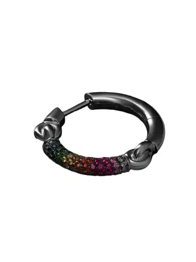 MAOR The Equinox Large 18-Karat Blackened White Gold Multi-Stone Single Earring - Men | Thumbnail 1 MAOR The Equinox Large 18-Karat Blackened White Gold Multi-Stone Single Earring - Men | Thumbnail 1