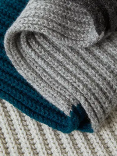 Loro Piana Striped Ribbed Baby Cashmere Scarf - Men | Thumbnail 3 Loro Piana Striped Ribbed Baby Cashmere Scarf - Men | Thumbnail 3
