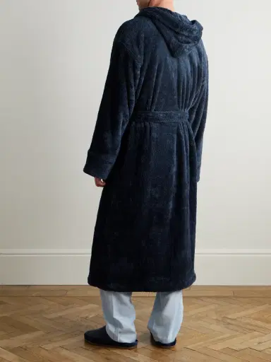 Soho Home Logo-Embroidered Fleece Hooded Robe - Men | Thumbnail 3 Soho Home Logo-Embroidered Fleece Hooded Robe - Men | Thumbnail 3