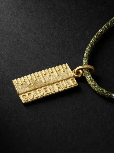 Carolina Bucci Florentine Finish Golden Rule Gold and Lurex Necklace - Men | Thumbnail 4 Carolina Bucci Florentine Finish Golden Rule Gold and Lurex Necklace - Men | Thumbnail 4