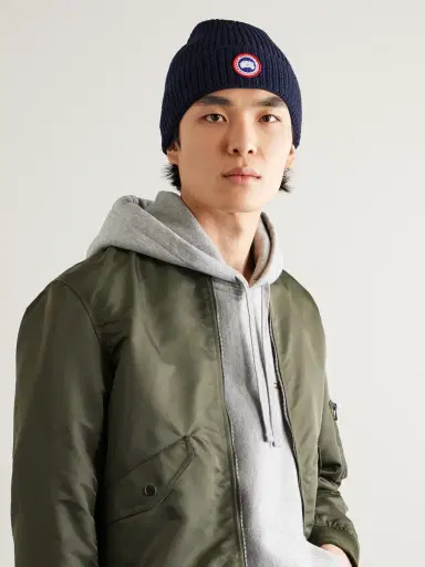 Canada Goose Logo-Appliquéd Ribbed Wool Beanie - Men | Thumbnail 2 Canada Goose Logo-Appliquéd Ribbed Wool Beanie - Men | Thumbnail 2