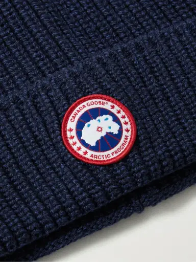 Canada Goose Logo-Appliquéd Ribbed Wool Beanie - Men | Thumbnail 3 Canada Goose Logo-Appliquéd Ribbed Wool Beanie - Men | Thumbnail 3