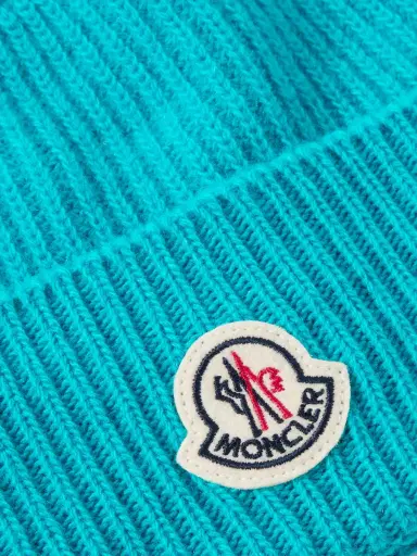 Moncler Appliquéd Ribbed Virgin Wool and Cashmere-Blend Beanie - Men | Thumbnail 4 Moncler Appliquéd Ribbed Virgin Wool and Cashmere-Blend Beanie - Men | Thumbnail 4