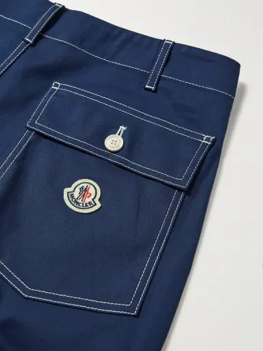 Moncler Straight-Leg Logo-Appliquéd Cotton-Blend Twill Trousers - Men | Thumbnail 4 Moncler Straight-Leg Logo-Appliquéd Cotton-Blend Twill Trousers - Men | Thumbnail 4