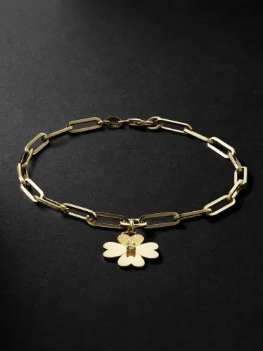 Foundrae Classic Fob Clip Chain and Four Heart Clover 18-Karat Gold Diamond Bracelet - Men | Thumbnail 1 Foundrae Classic Fob Clip Chain and Four Heart Clover 18-Karat Gold Diamond Bracelet - Men | Thumbnail 1