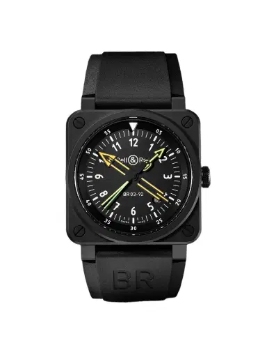 Bell & Ross BR 03-92 Radiocompass Limited Edition Automatic 42mm Ceramic and Rubber Watch, Ref. No. BR0392-RCO-CE/SRB - Men | Thumbnail 1 Bell & Ross BR 03-92 Radiocompass Limited Edition Automatic 42mm Ceramic and Rubber Watch, Ref. No. BR0392-RCO-CE/SRB - Men | Thumbnail 1