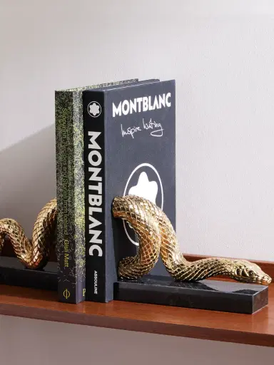 L'Objet Set of Two Gold-Plated Marble Bookends - Men | Thumbnail 2 L'Objet Set of Two Gold-Plated Marble Bookends - Men | Thumbnail 2