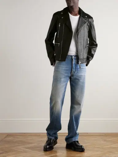 Alexander McQueen Slim-Fit Zip-Detailed Leather Biker Jacket - Men | Thumbnail 2 Alexander McQueen Slim-Fit Zip-Detailed Leather Biker Jacket - Men | Thumbnail 2