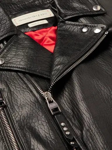 Alexander McQueen Slim-Fit Zip-Detailed Leather Biker Jacket - Men | Thumbnail 4 Alexander McQueen Slim-Fit Zip-Detailed Leather Biker Jacket - Men | Thumbnail 4