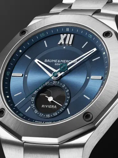 Baume & Mercier Riviera Baumatic Automatic Moon-Phase Stainless Steel Watch, Ref. 10682 - Men | Thumbnail 4 Baume & Mercier Riviera Baumatic Automatic Moon-Phase Stainless Steel Watch, Ref. 10682 - Men | Thumbnail 4