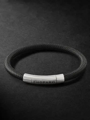 Chopard Classic Racing Rubber and Silver-Tone Bracelet - Men | Thumbnail 1 Chopard Classic Racing Rubber and Silver-Tone Bracelet - Men | Thumbnail 1